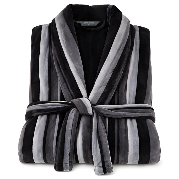 Stripe Premium 100% Cotton Men's Bathrobe Navy