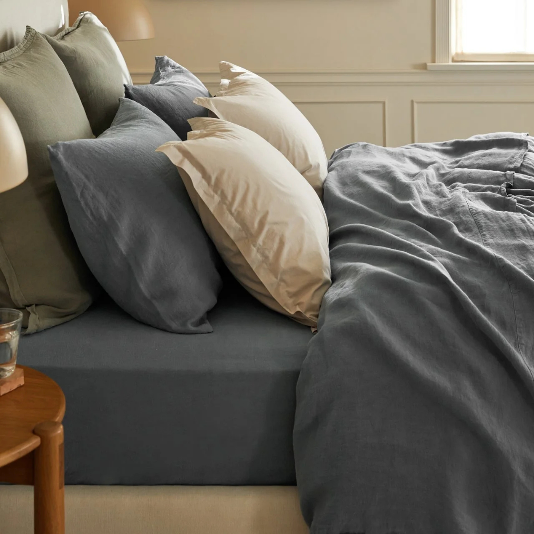 Allure Muslin Cotton Double Duvet Cover Set 200x220 cm Midnight Blue