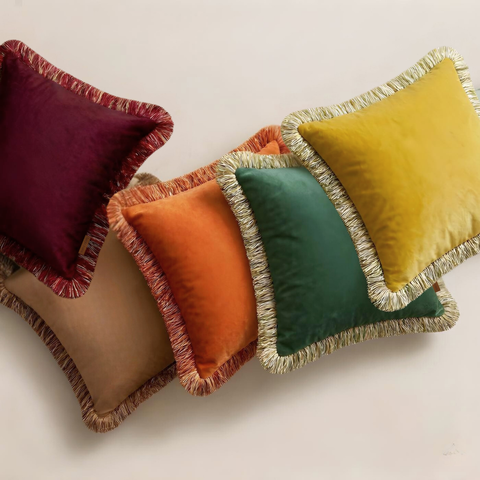 Honey Kenar Detaylı Kadife Kırlent 45x45 cm