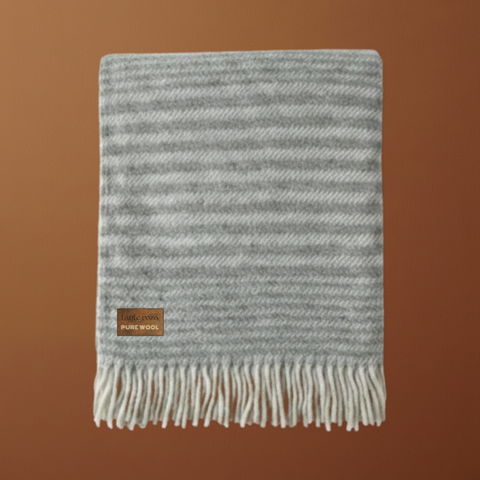 Woolmark Single Person Pure Wool Blanket Checked Mustard