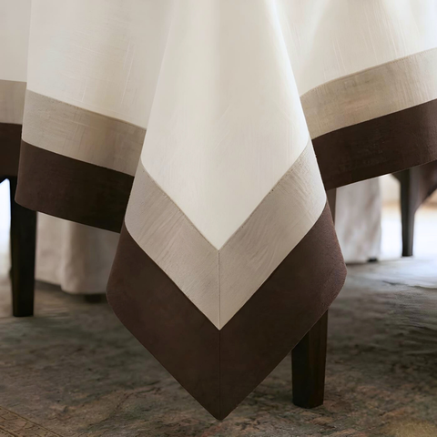 Genoa Woven Linen Stain Resistant Table Cloth White