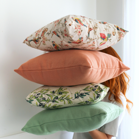 British Birds Pillow Cover 45x45 cm Ecru