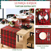 Tartan 6 Kişilik 13 Parça Leke Tutmaz Sofra Seti Kırmızı