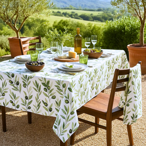 Lemon Woven Linen Stain Resistant Table Cloth