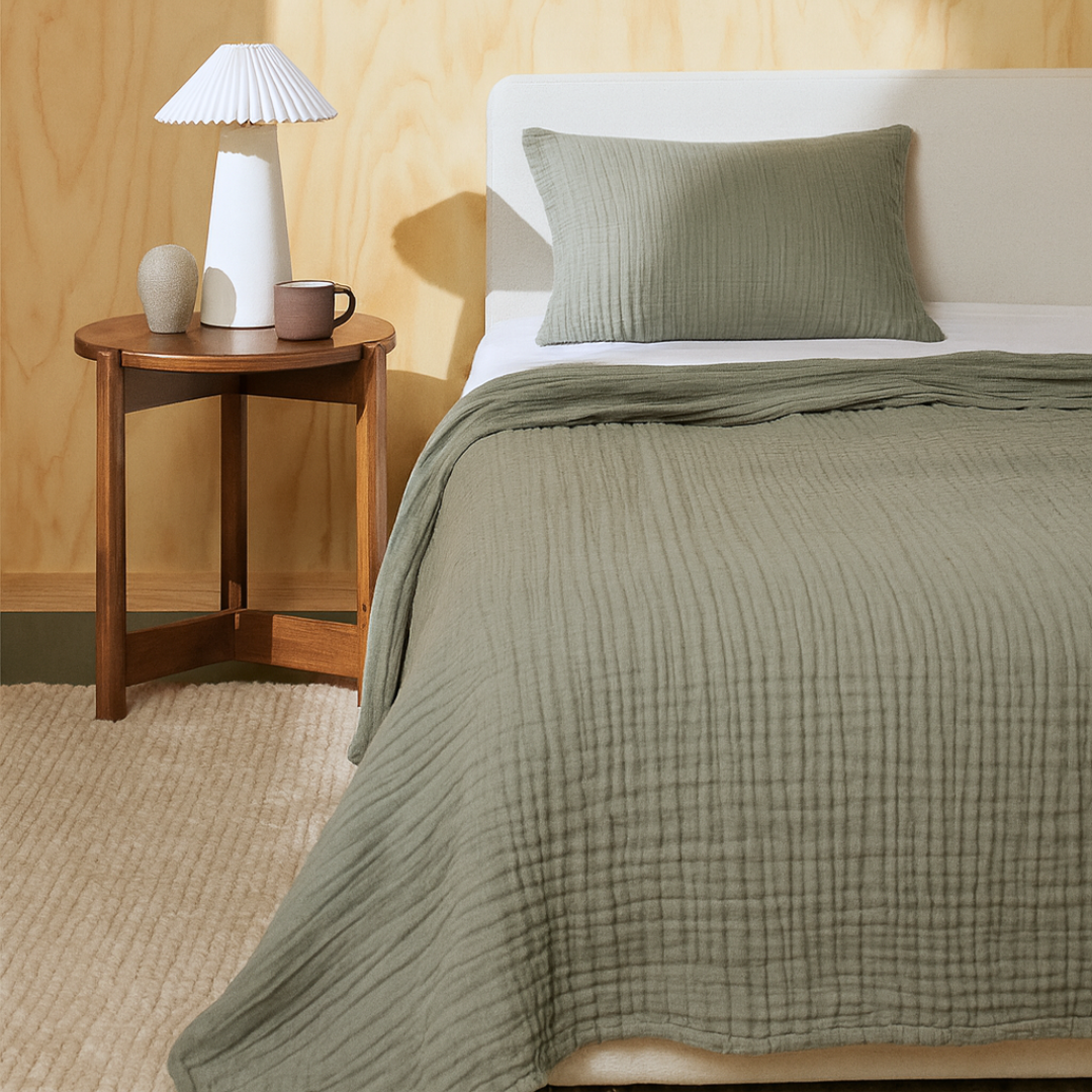 Navigli Single 4 Layer Muslin Bedspread Brown