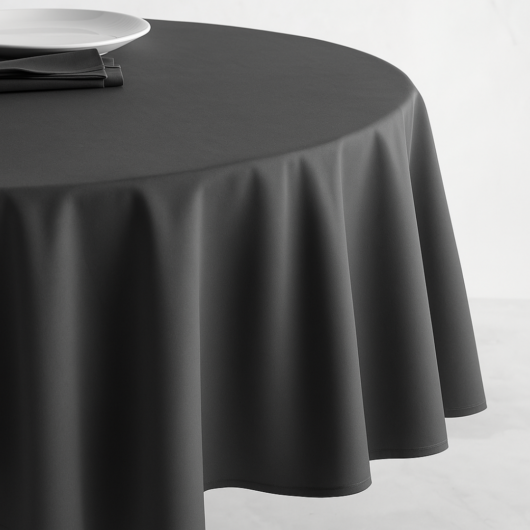 Genoa Woven Linen Stain Resistant Round Table Cloth White
