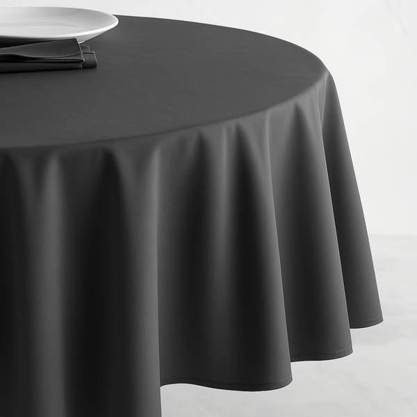 Genoa Woven Linen Stain Resistant Round Table Cloth White