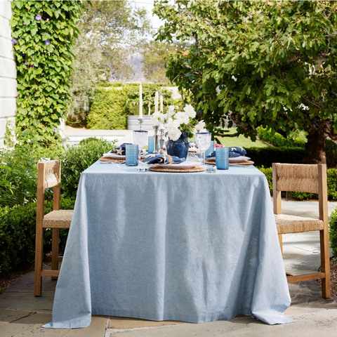 Vintage Natural Raw Linen Tablecloth White