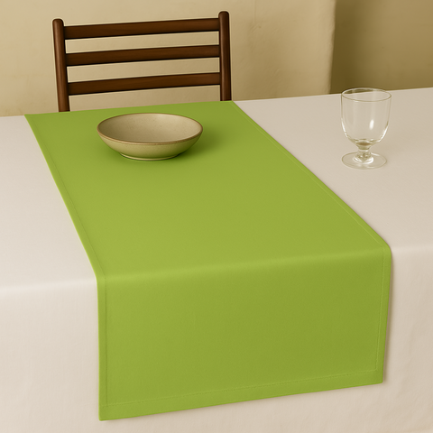 Genoa Woven Linen Stain Resistant Runner 50x150 cm Green