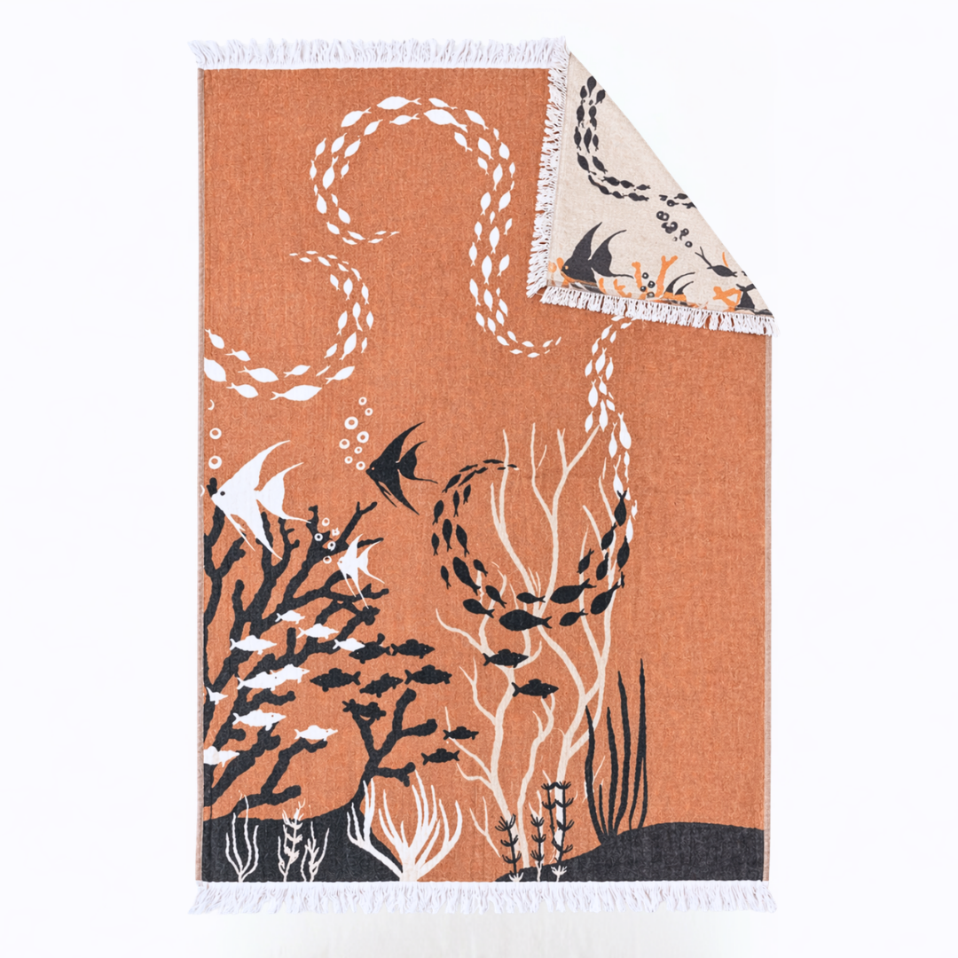 Coral Throw Muslin Cotton Loincloth Red 90x200 cm