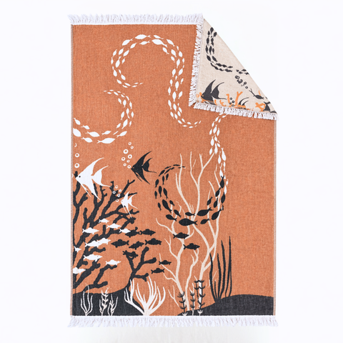 Coral Throw Muslin Cotton Loincloth Red 90x200 cm