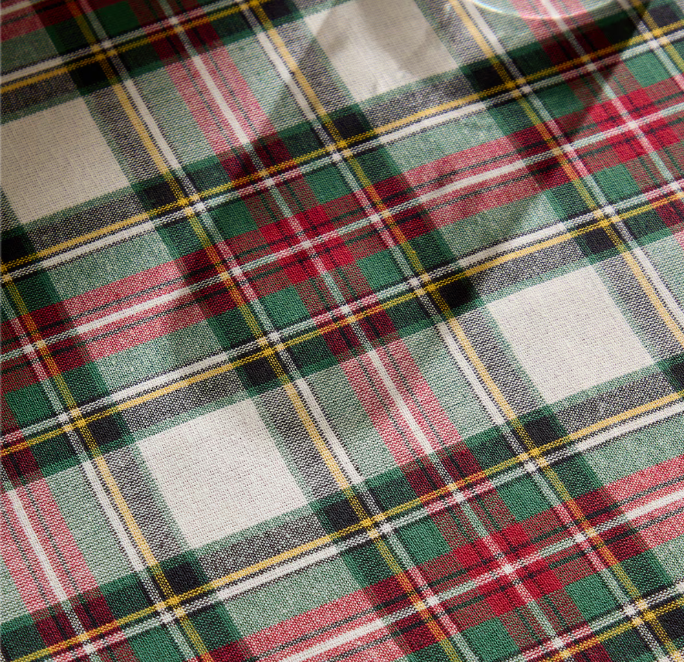 Tartan Plaid Runner 50x150 cm White