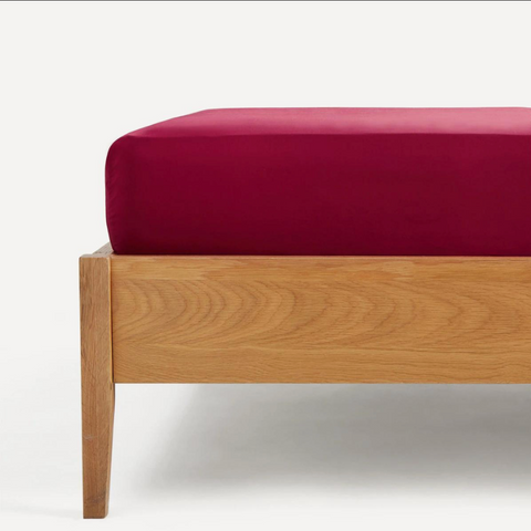 Double Elastic Bamboo Aloe Vera Bed Sheet 160x200 cm Claret Red