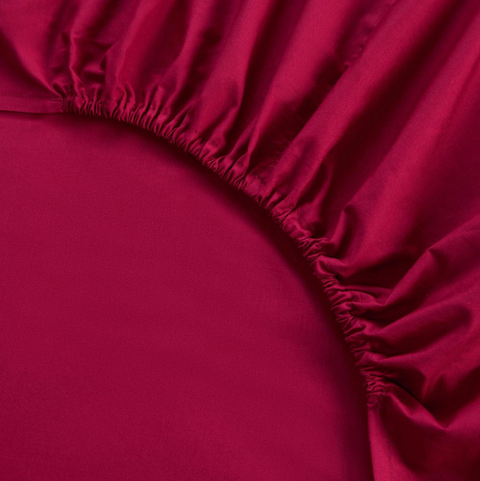Double Elastic Bamboo Aloe Vera Bed Sheet 160x200 cm Claret Red