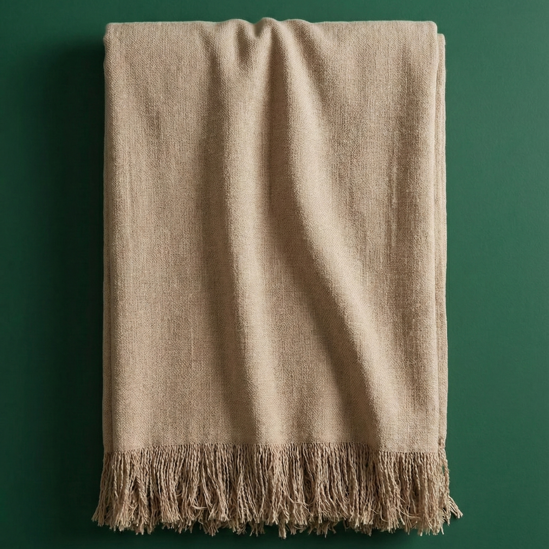 Alba 100% Cotton Throw Blanket 150x220 cm Yellow 