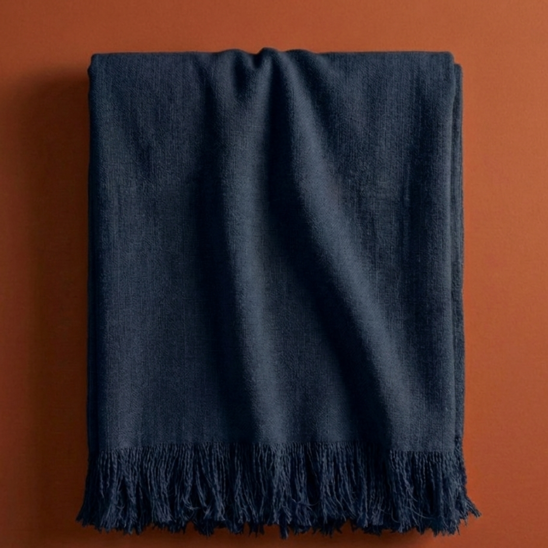 Alba 100% Cotton Throw Blanket 150x220 cm Yellow 