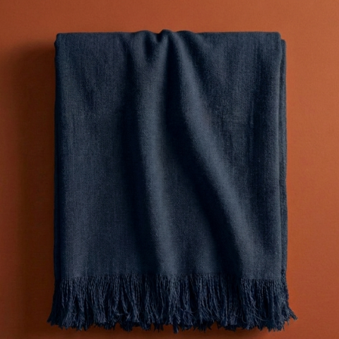 Alba 100% Cotton Throw Blanket 150x220 cm Yellow 