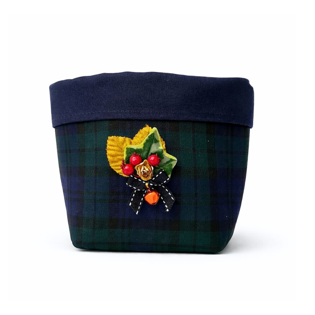 Tartan Çok Amaçlı Organizer Sepet Lacivert