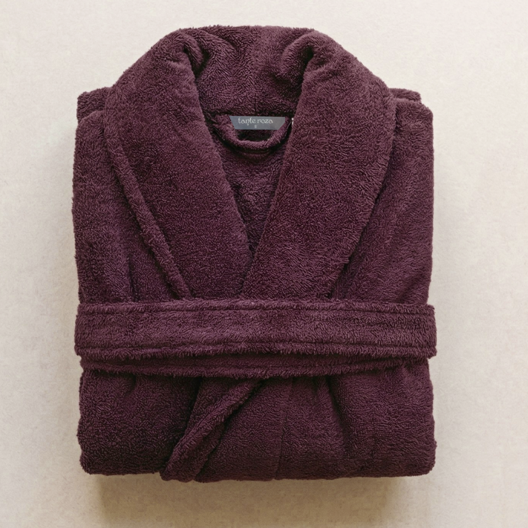 Hera %100 Pamuk Unisex Bornoz Mürdüm