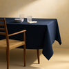 Genoa Woven Linen Stain Resistant Table Cloth Navy Blue