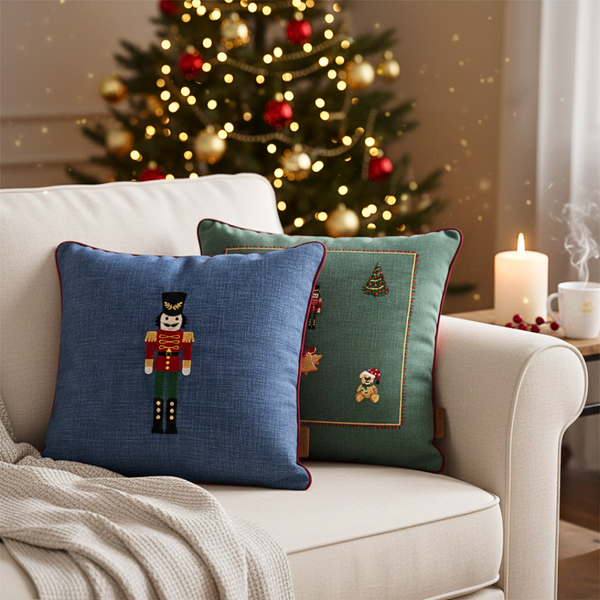 Tartan Plaid Cushion Cover 45x45 cm White