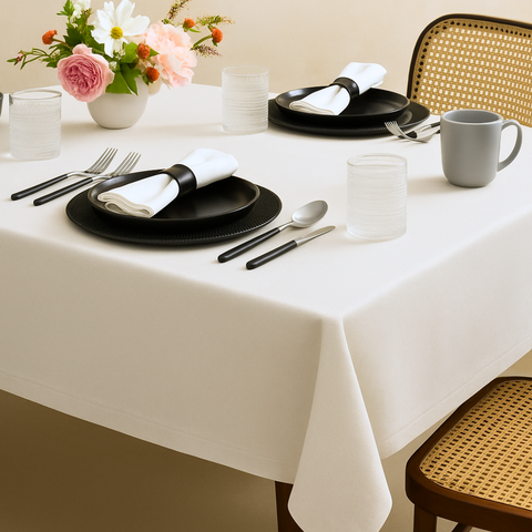 Genoa Woven Linen Stain Resistant Table Linen Ecru