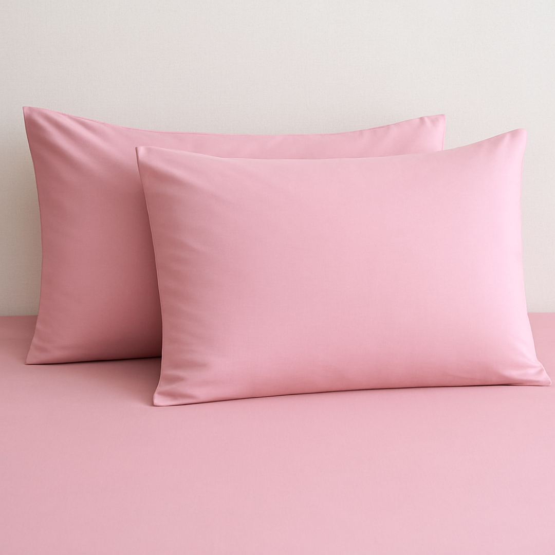 Stella 100% Cotton Satin 2 Pack 50x70 cm Pillow Cover Powder