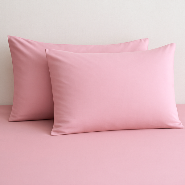 Stella 100% Cotton Satin 2 Pack 50x70 cm Pillow Cover Powder