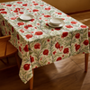 Check Woven Linen Stain Resistant Table Cloth Navy Blue