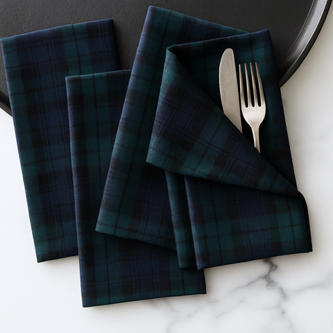Plaid Tartan Napkin White (Set of 2)