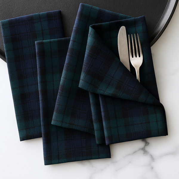 Plaid Tartan Napkin White (Set of 2)
