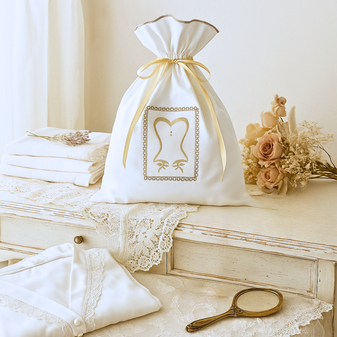 Cindra Embroidered Underwear Bag Beige