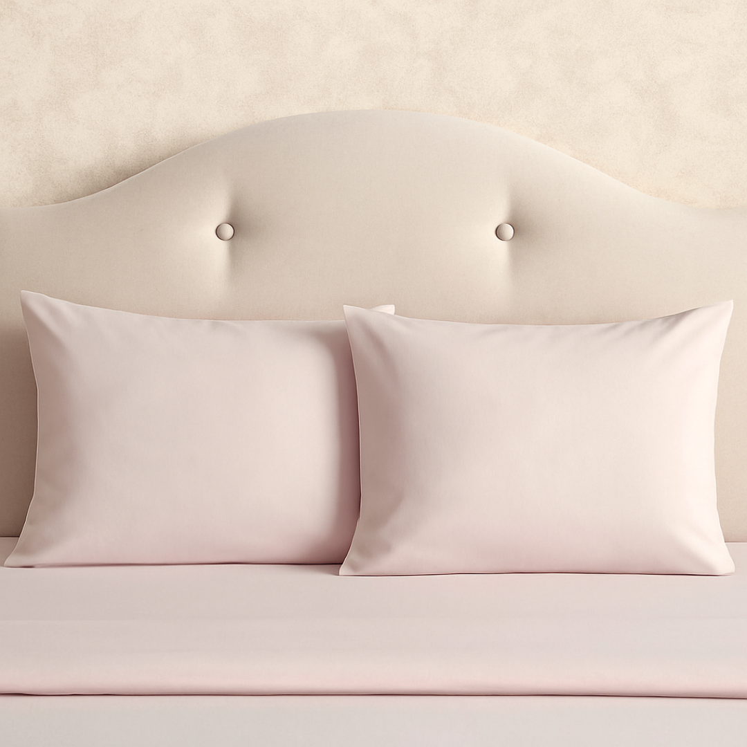 Stella 100% Cotton Satin 2 Pack 50x70 cm Pillow Cover Powder