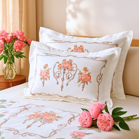 Jardines 100% Cotton Satin Double Pillowcase 50x70 cm Flywheel