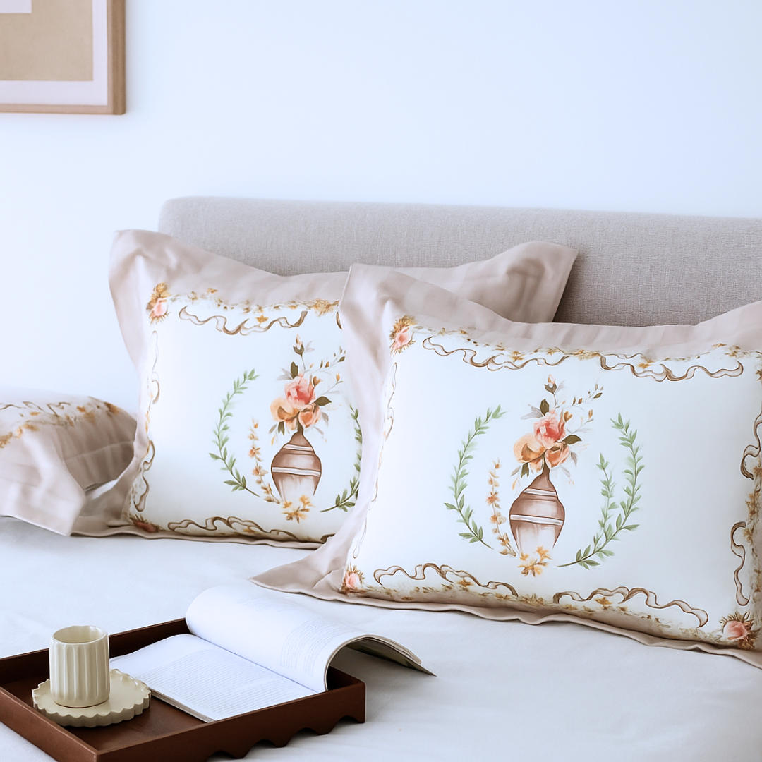 100% Cotton Satin Double Pillow Cover 50x70 cm Powder