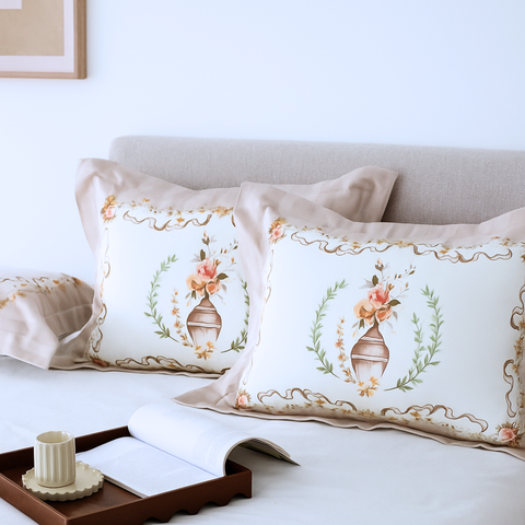 100% Cotton Satin Double Pillow Cover 50x70 cm Powder