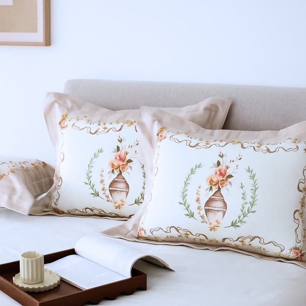 100% Cotton Satin Double Pillow Cover 50x70 cm Powder