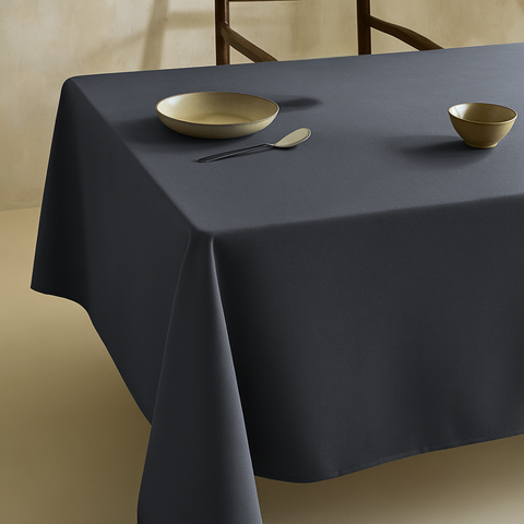 Genoa Woven Linen Stain Resistant Table Linen Anthracite
