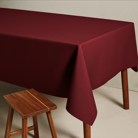Genoa Woven Linen Stain Resistant Table Cloth Claret Red