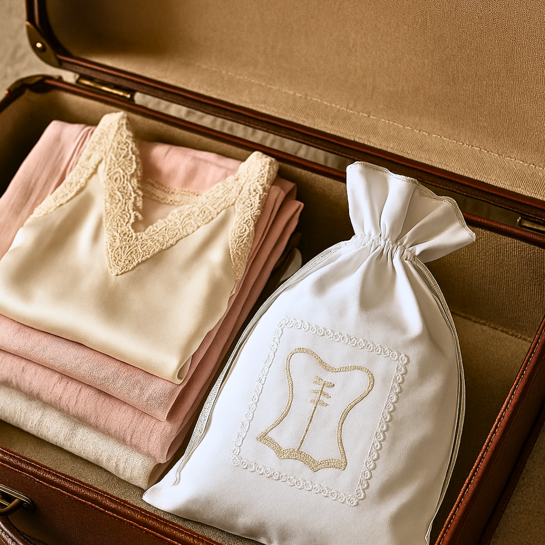Embroidered Underwear Bag White