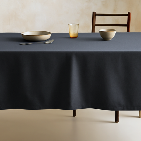 Genoa Woven Linen Stain Resistant Table Linen Anthracite