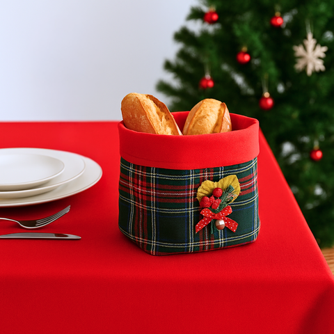 Tartan Çok Amaçlı Organizer Sepet Yeşil