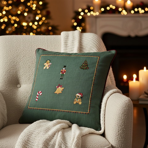 Tartan Plaid Cushion Cover 45x45 cm White