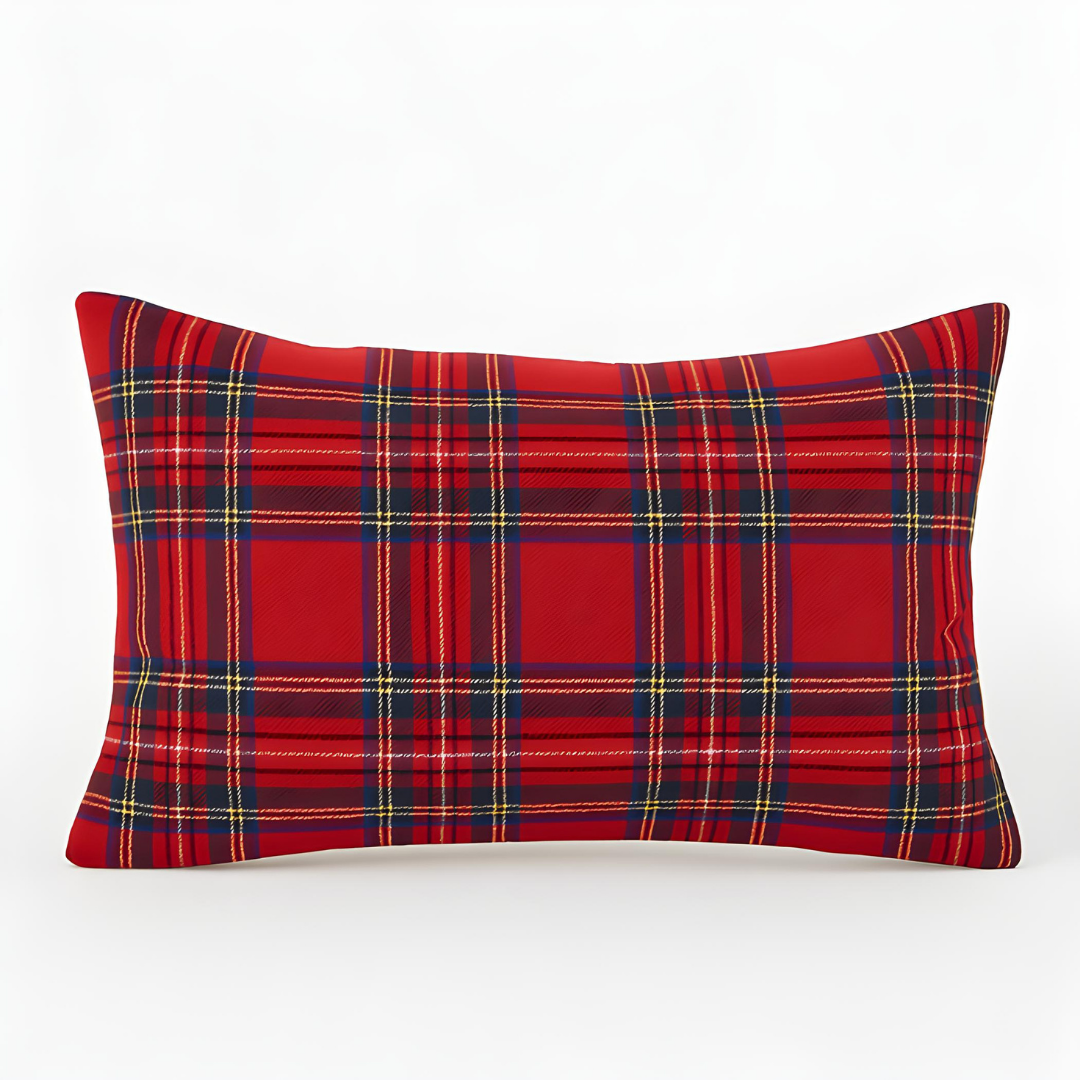 Tartan Plaid Cushion Cover 45x45 cm Red