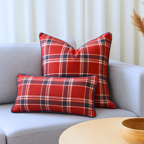 Country Premium Dokuma Kırlent Kılıfı Kırmızı