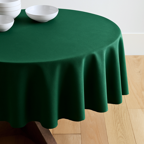 Genoa Woven Linen Stain Resistant Round Table Cloth Red