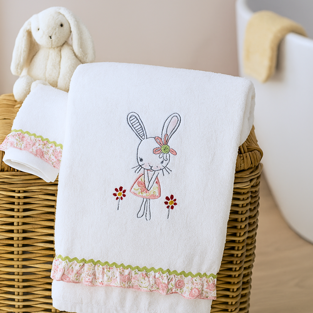 Merina Embroidered Premium Cotton Bath Towel Orange