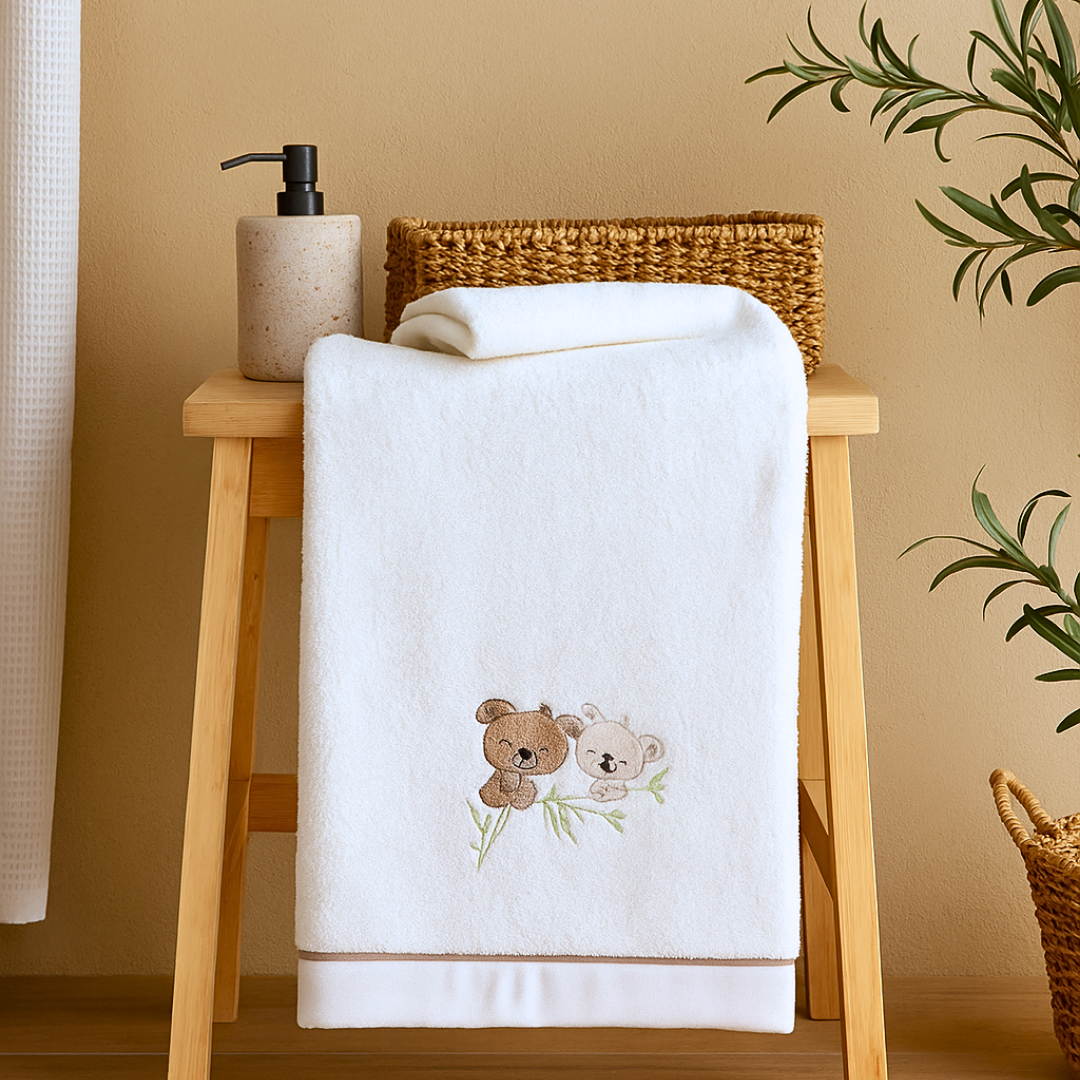 Merina Embroidered Premium Cotton Bath Towel Orange