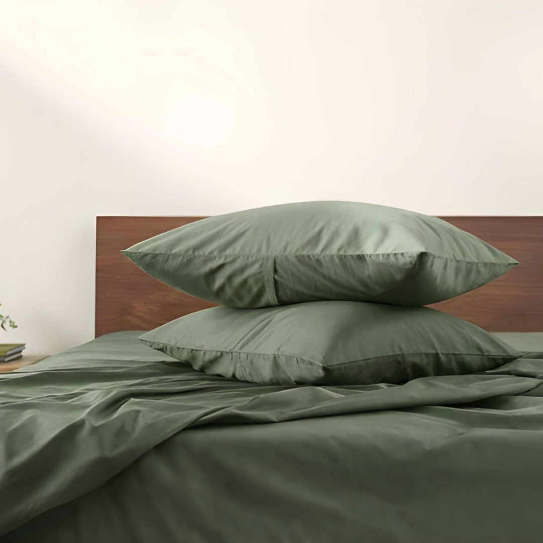 Clara Premium Pamuk Saten Çift Kişilik Nevresim Takımı 200x220 cm Haki