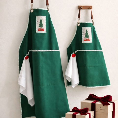 Pine Tree Tasarım Mutfak Önlük Seti Yeşil